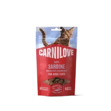 Carnilove Treats Soft Sardine enriched w/Strawberry Snack 50g (3 packs)